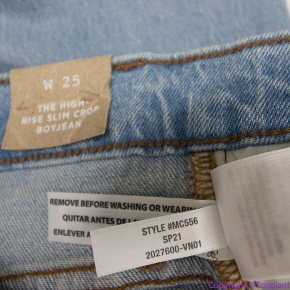 NEW Madewell High-Rise Slim Crop Boyjean in Dumas Wash: Ripped Edition, 25 - Picture 16 of 16